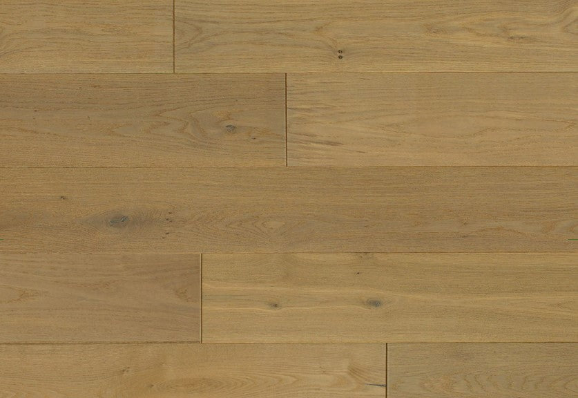 DM Silver Oak 75 Khaki Suede Engineered Hardwood Flooring, French Oak, Wire Brushed, 2mm wear layer, versatile for any installation.