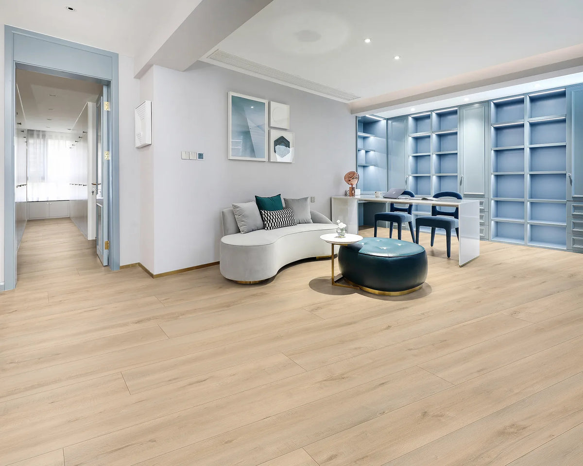 LW Flooring Grand Coast Sanibel luxury vinyl plank, room scene.