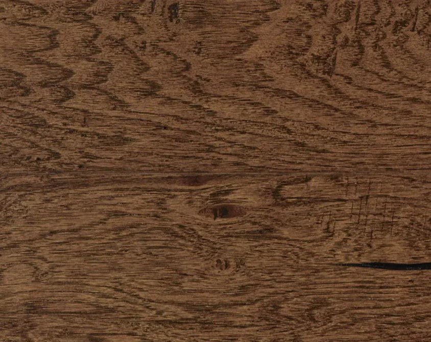 Engineered hardwood flooring by Regal Hardwood, Elk Mountain Collection, Ramsey hickory, handscraped finish, versatile installation.