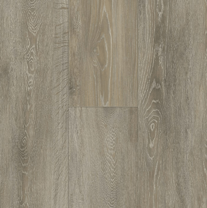Colossal Collection Oak Wood Poly Composite flooring by Titan Surfaces in Augustus color, 12mm x 9” x 71” with 30mil wear layer.