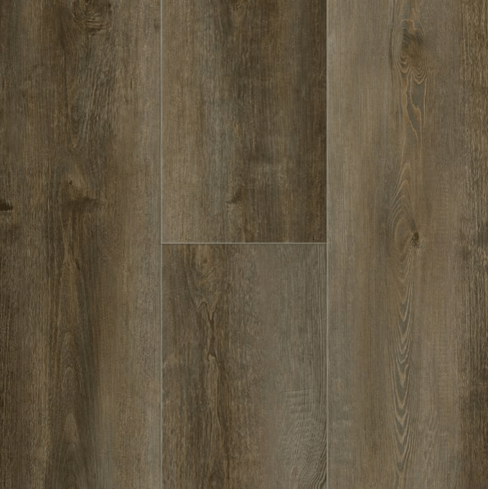 Wood poly composite flooring by Titan Surfaces in Tuscan Ash, 8mm, 22mil wear layer, perfect for stylish, easy-install spaces.