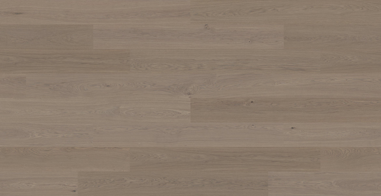 Earth Grey Oak engineered hardwood flooring by Woodura Bjelin, Baltic Collection, 9.2mm thickness, Uniclic® installation.
