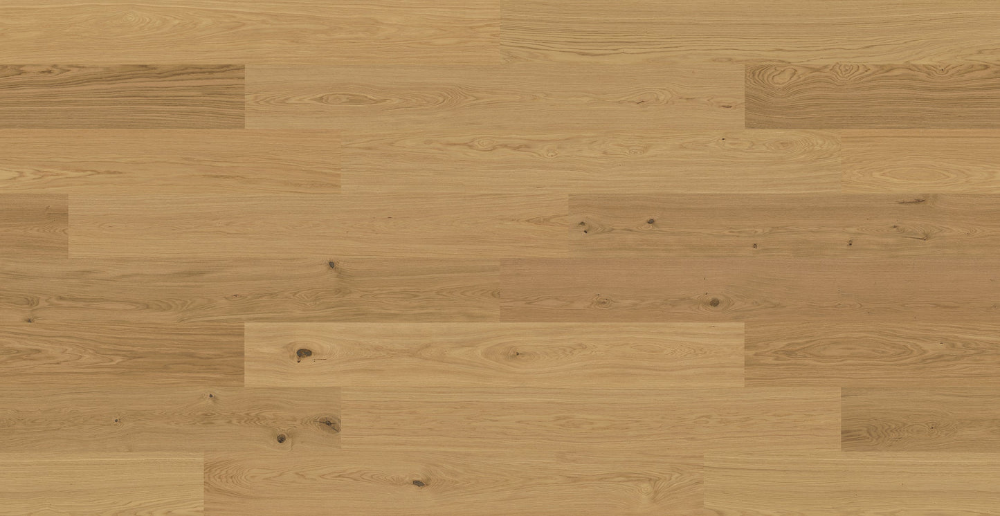 Natural Oak engineered hardwood from Woodura Bjelin's Baltic Collection, 9.2mm thickness, perfect for stylish flooring.