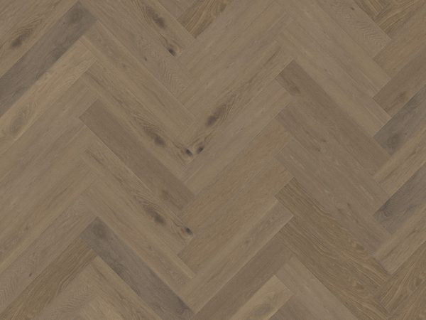 Duchateau Terra Collection Herringbone Engineered Hardwood in Chaparral, European Oak, 5/8 x 5 x 24, perfect for stylish flooring.