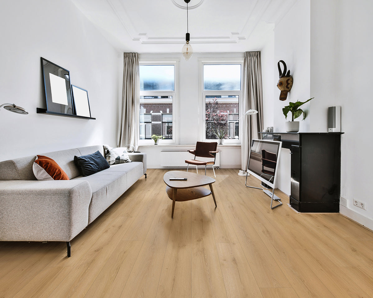LW Flooring Cascades Abbott laminate, product view.
