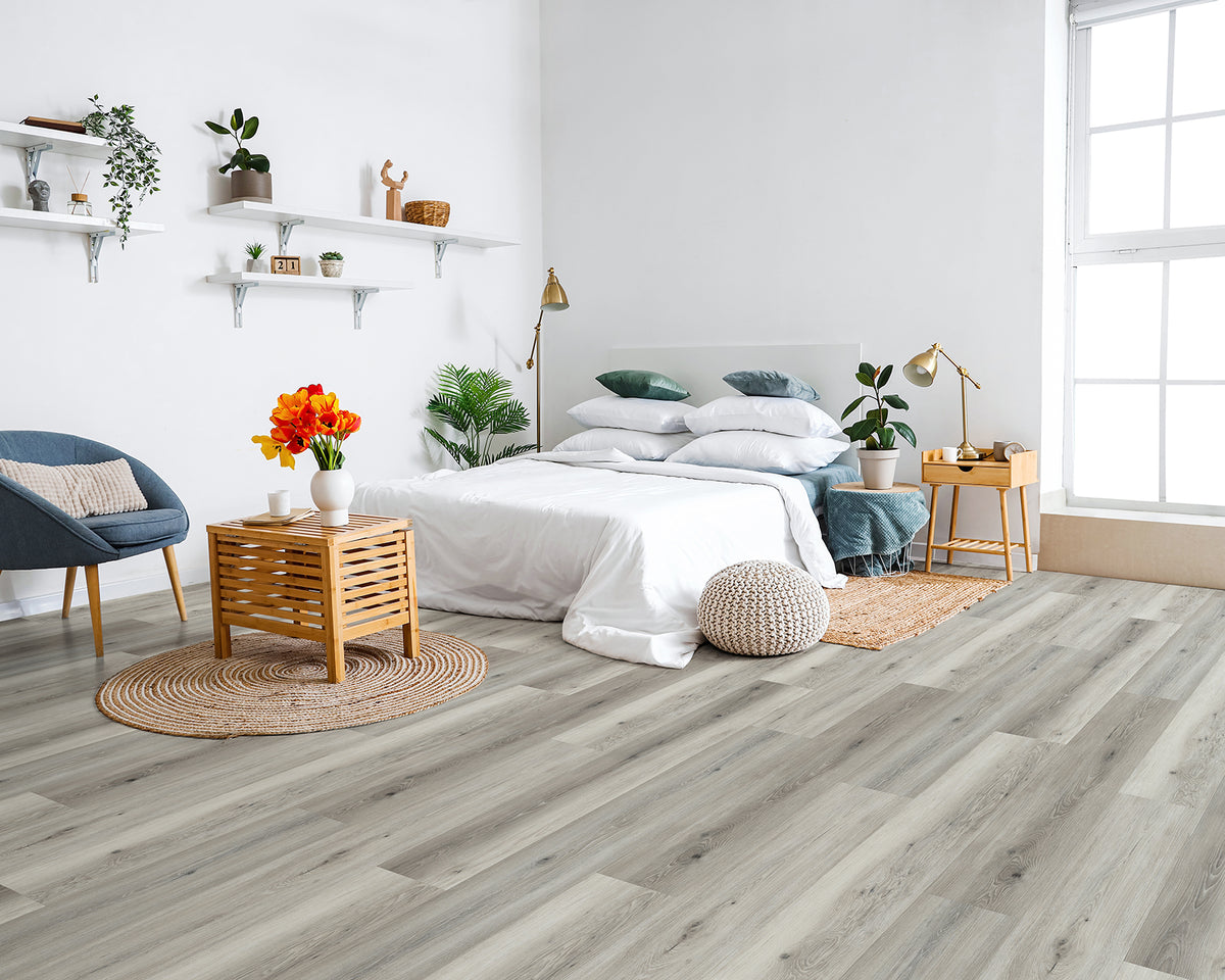 LW Flooring Cascades Rainwater laminate, room scene.