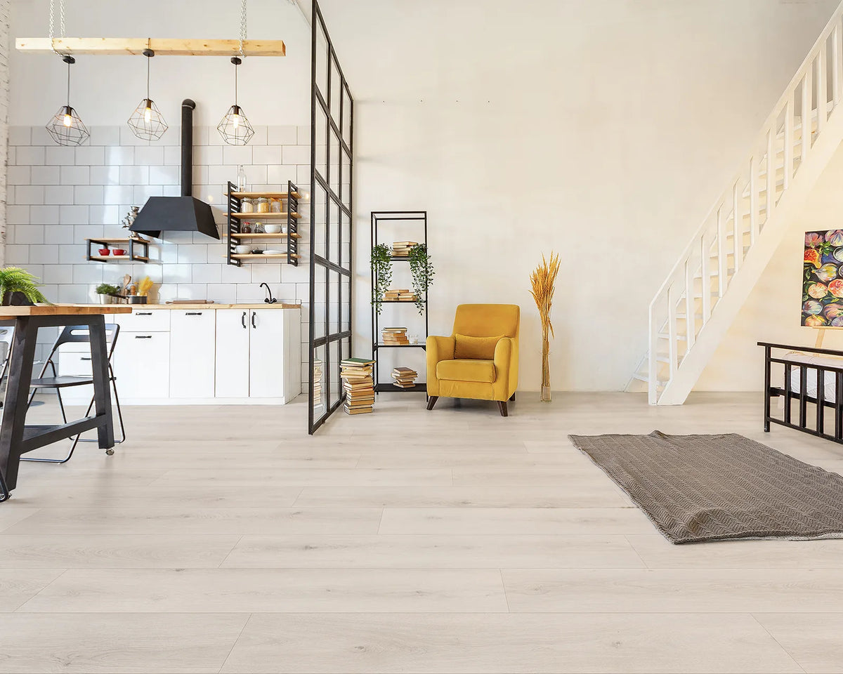 LW Flooring Grand Coast Half Moon Bay luxury vinyl plank, room scene.
