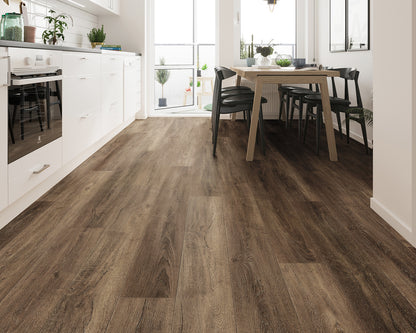 LW Flooring Riverstone Amethyst Cove luxury vinyl plank, room scene.