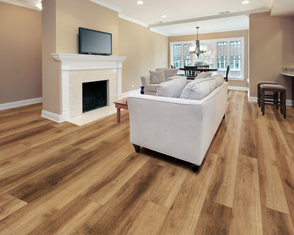 LW Flooring Riverstone Citrine Oasis luxury vinyl plank, room scene.