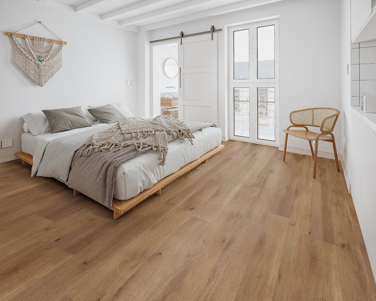 LW Flooring Riverstone Ruby Splash luxury vinyl plank, room scene.