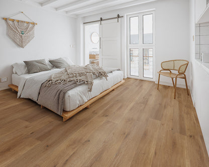 LW Flooring Riverstone Ruby Splash luxury vinyl plank, room scene.