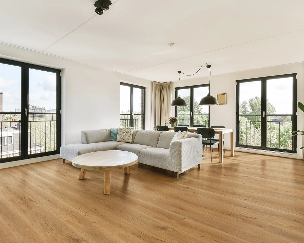 LW Flooring Shires York luxury vinyl plank, room scene.