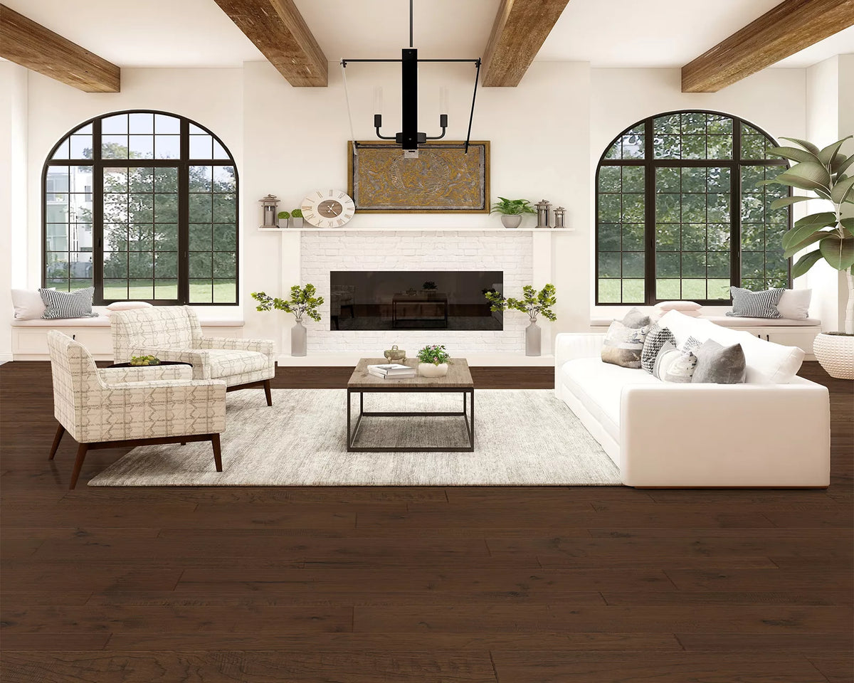 LW Flooring Sonoma Valley Merlot engineered hardwood, room scene.