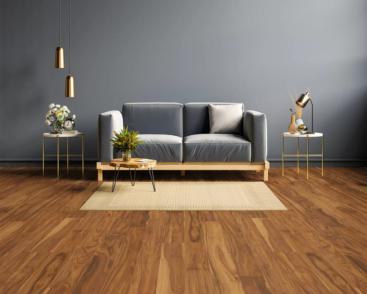 LW Flooring Traditions Acacia Natural engineered hardwood, room scene.