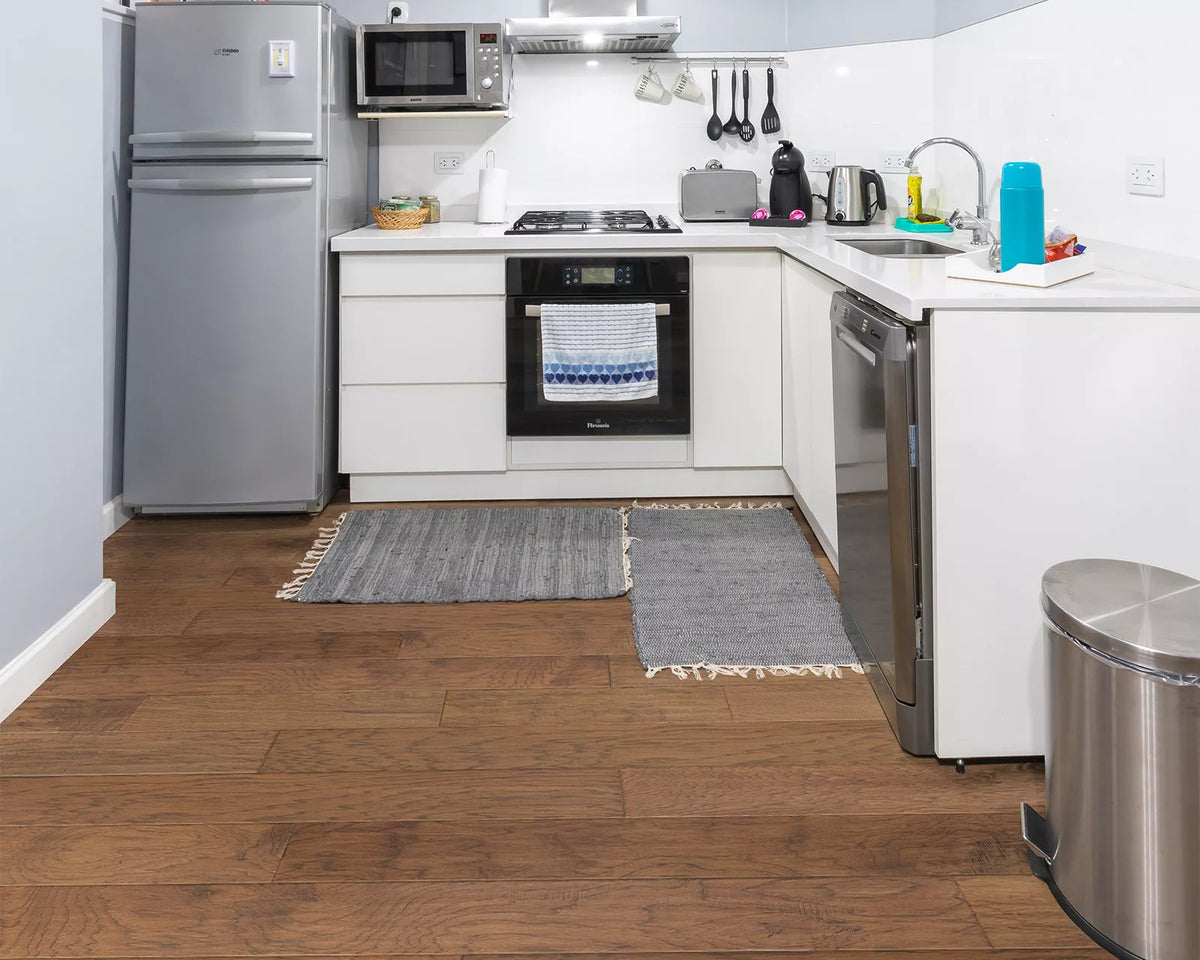 LW Flooring Traditions Autumn Brown engineered hardwood, room scene.