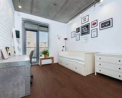 LW Flooring Traditions Bronze engineered hardwood, room scene.