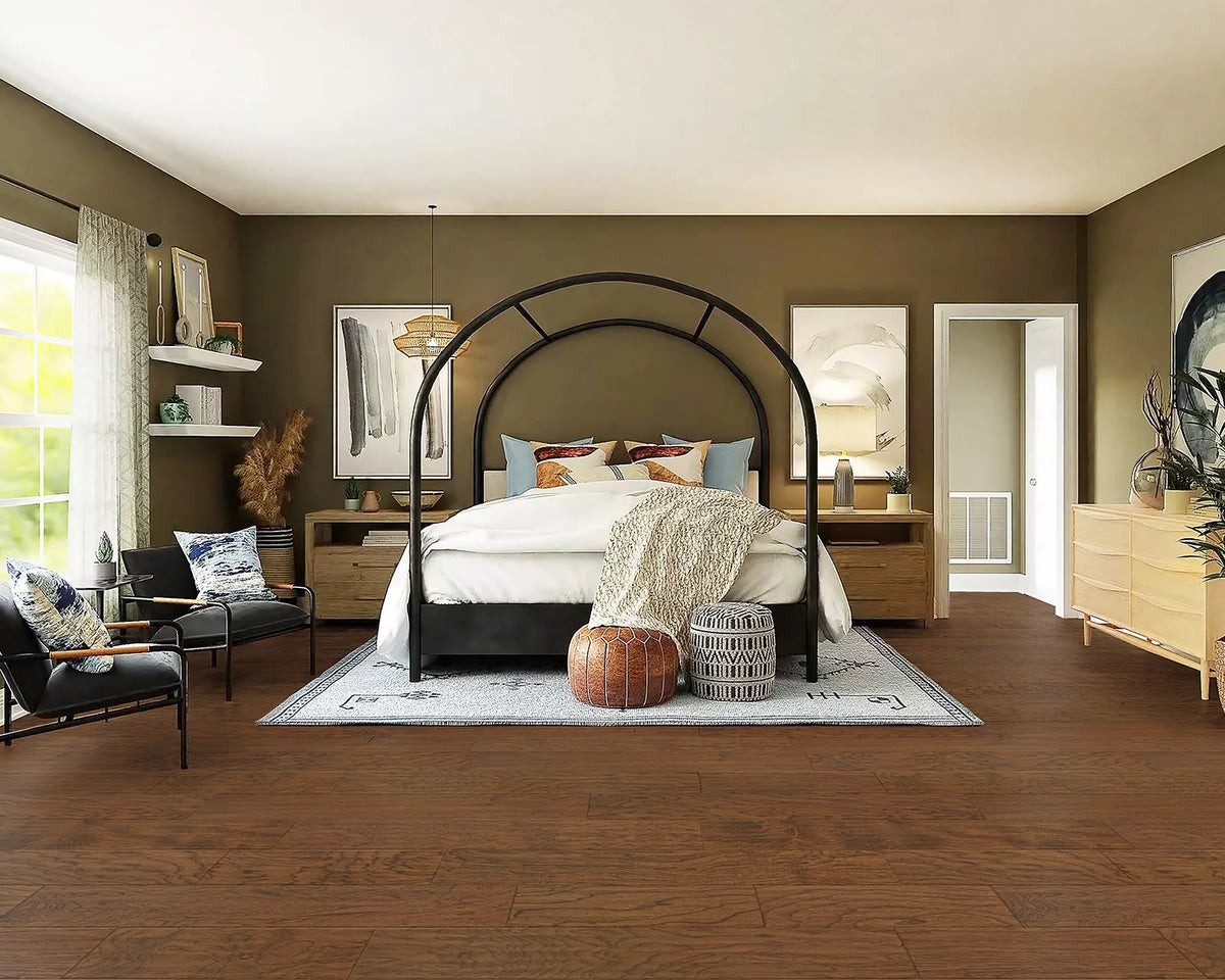 LW Flooring Traditions Chestnut engineered hardwood, room scene.
