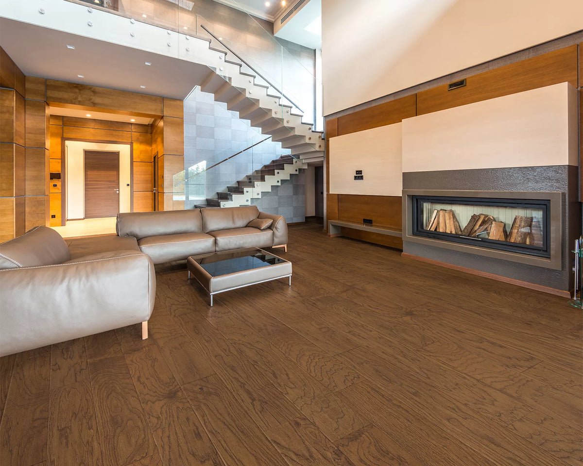 LW Flooring Traditions Toffee engineered hardwood, room scene.