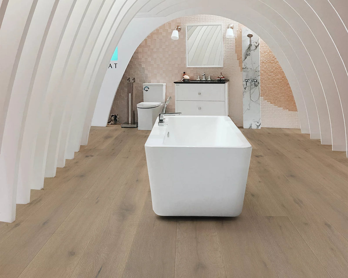 LW Flooring Vintage Elegance Urbino engineered hardwood, room scene.