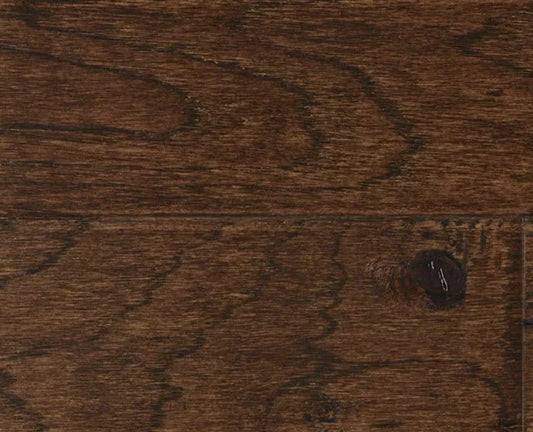 Regal Hardwood's Elk Mountain engineered hickory flooring in Abrams color, handscraped finish, 3/8 x 5 x RL, durable & stylish.
