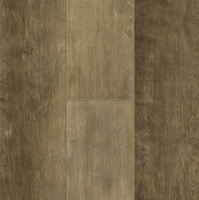 Heritage Birch flooring by Titan Surfaces: Solid Polymer Core, Character Grade, 22mil wear layer, 5mm thick, floating installation.
